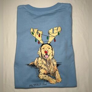 Boys Blue Long Sleeve Christmas T-Shirt